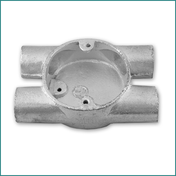 4 Way H Galvanised Conduit Circular Box
