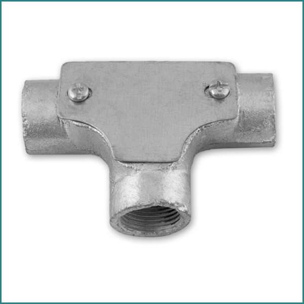 Galvanised Conduit Tee Inpection Fitting