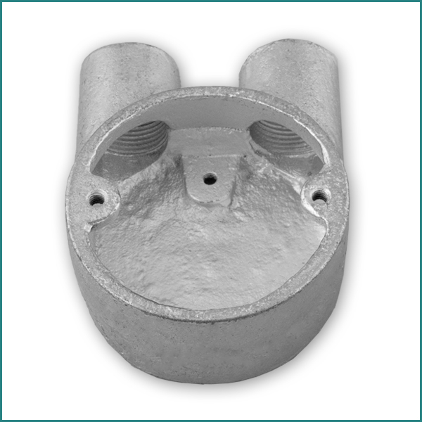 2 Way U Galvanised Conduit Circular Box